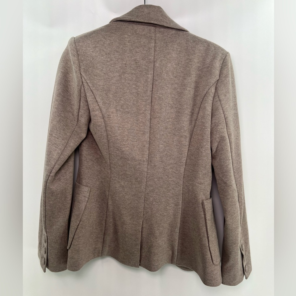 Anthropologie Avec Les Filles Tan Taupe Bow Fitted Blazer Jacket XS Extra Small - Picture 7 of 10